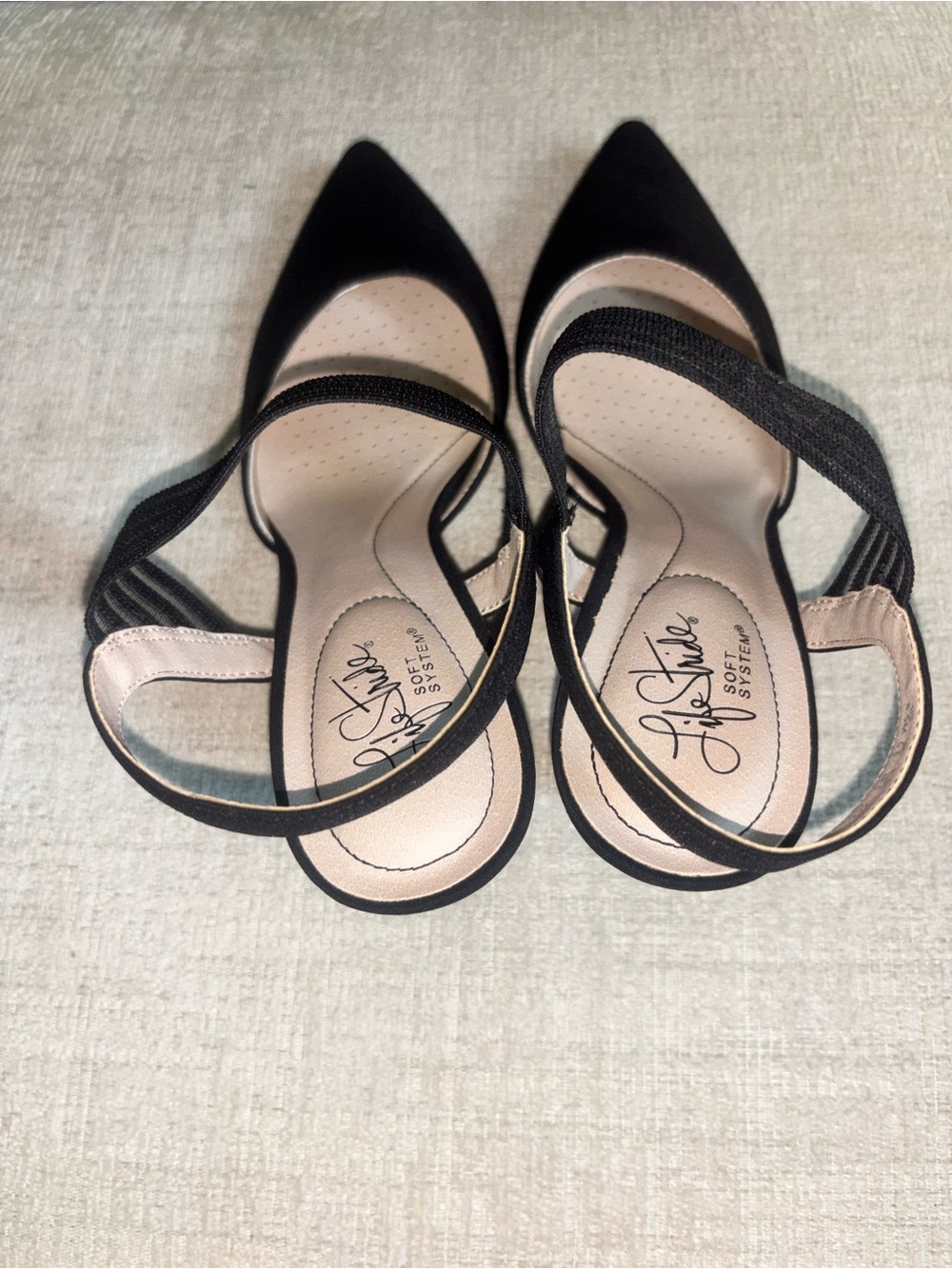 LifeStride Soft System Black Pointed Toe Slingback Heels 8.5 Office Work Pumps - Picture 5 of 10